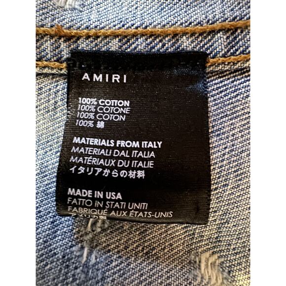 EUC Amiri Swarovski Palm Tree Trucker Denim Jacket - Picture 14 of 15